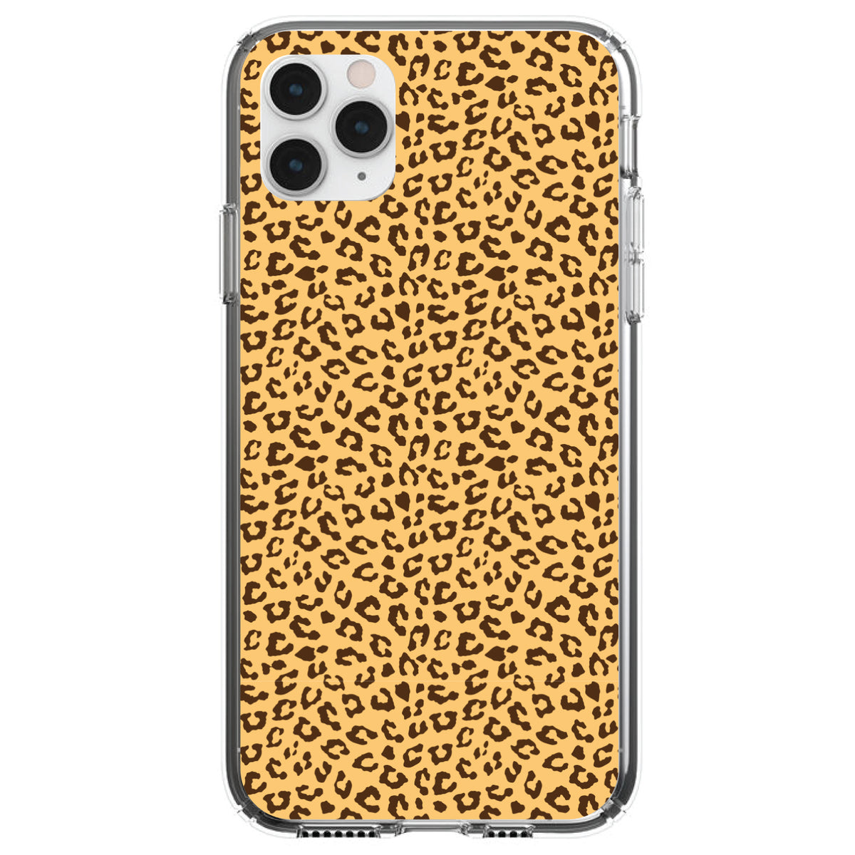 Beige Tan Brown Cheetah Skin Spots Clear Shockproof iPhone Case