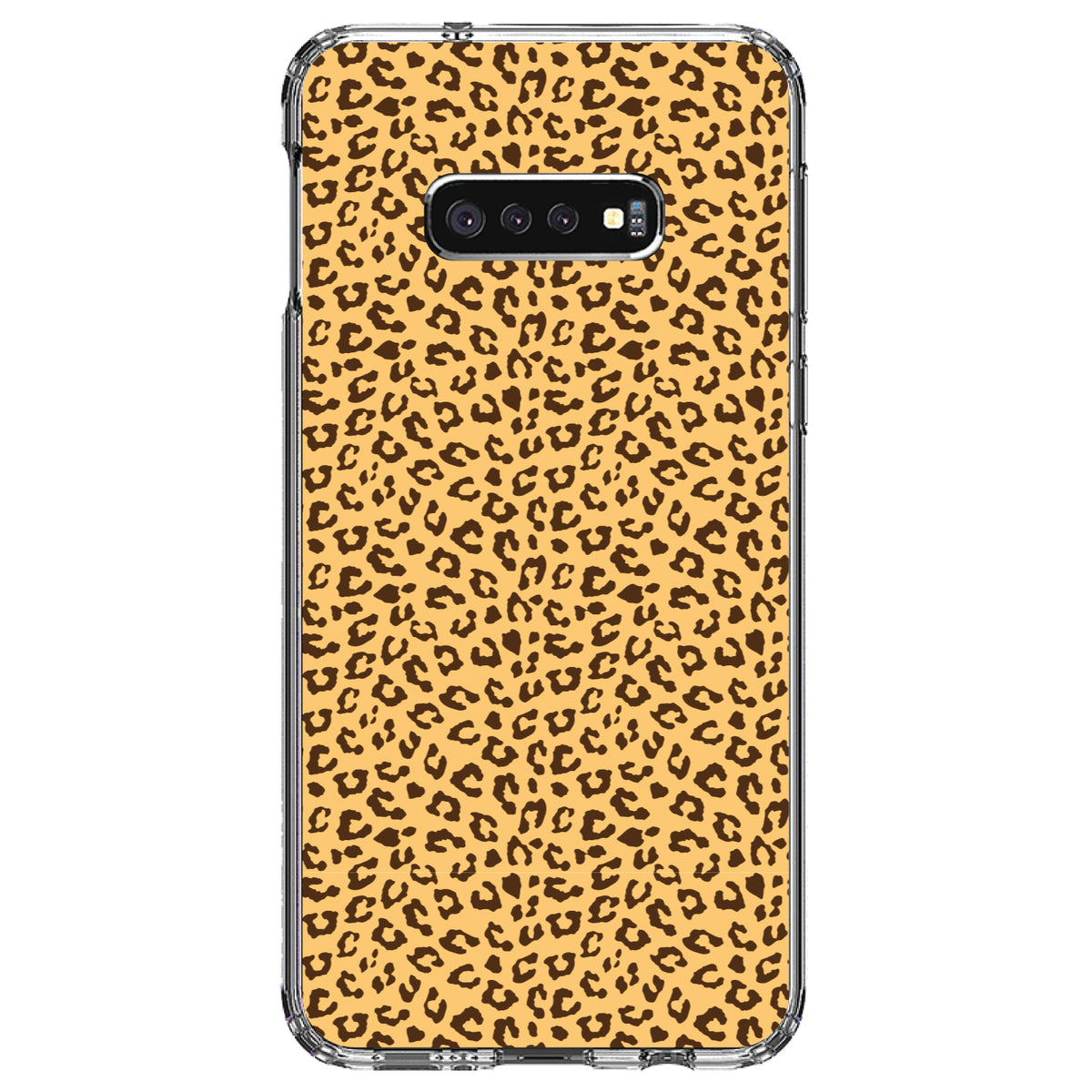 Beige Tan Brown Cheetah Skin Spots Clear Shockproof iPhone Case, view 18