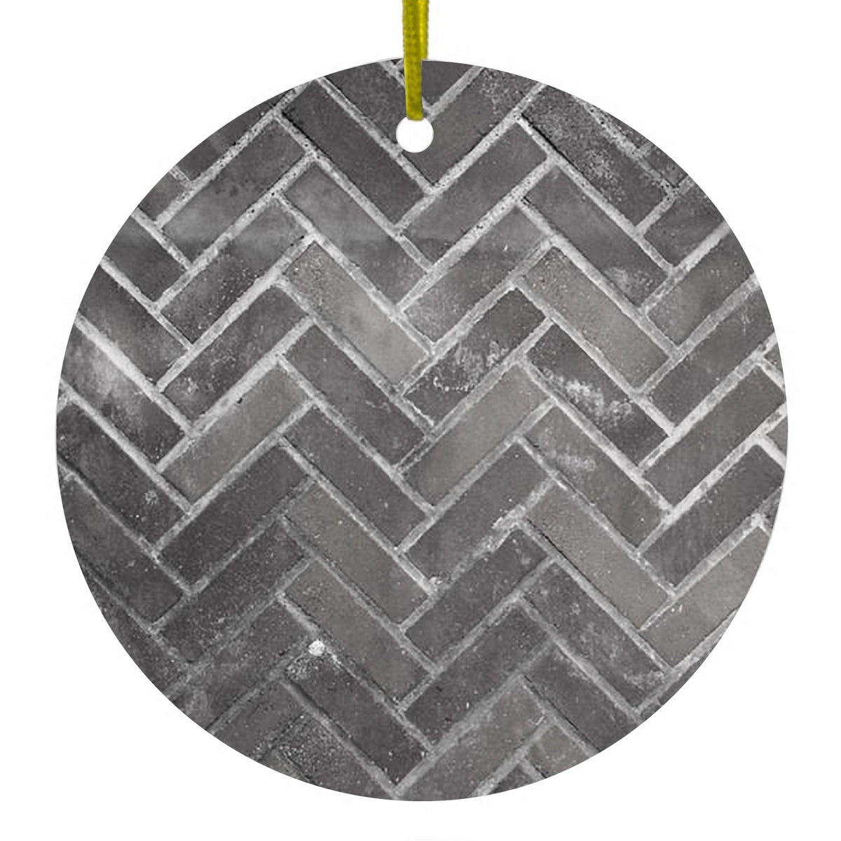Herringbone Brick Floor Ceramic Ornament