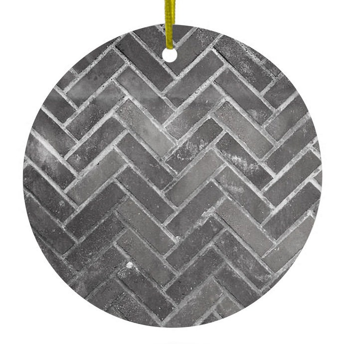 Herringbone Brick Floor Ceramic Ornament