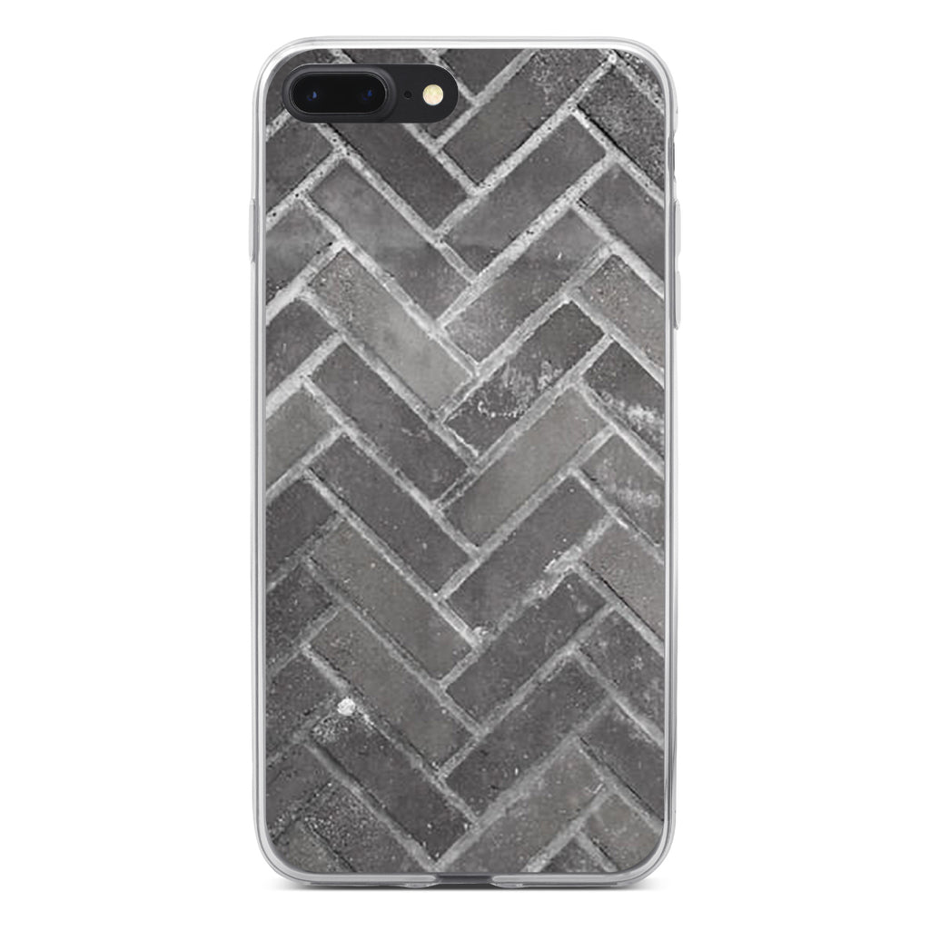 Herringbone Brick Floor Clear Shockproof iPhone Case, view 6