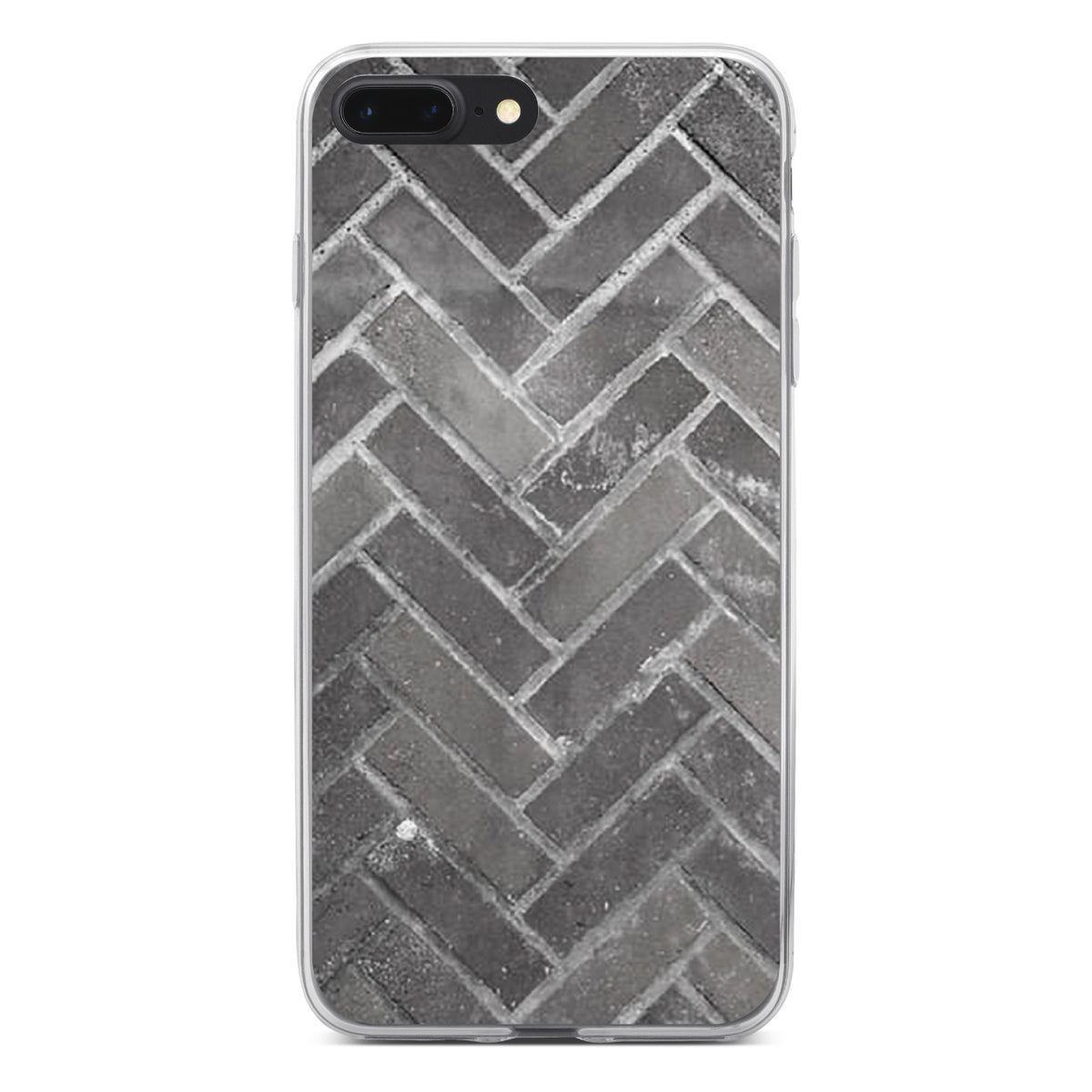 Herringbone Brick Floor Clear Shockproof iPhone Case, view 6