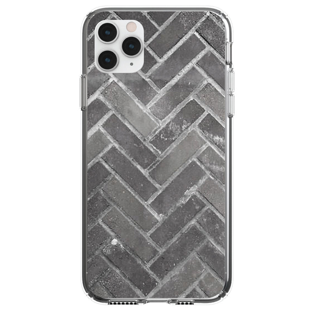 Herringbone Brick Floor Clear Shockproof iPhone Case