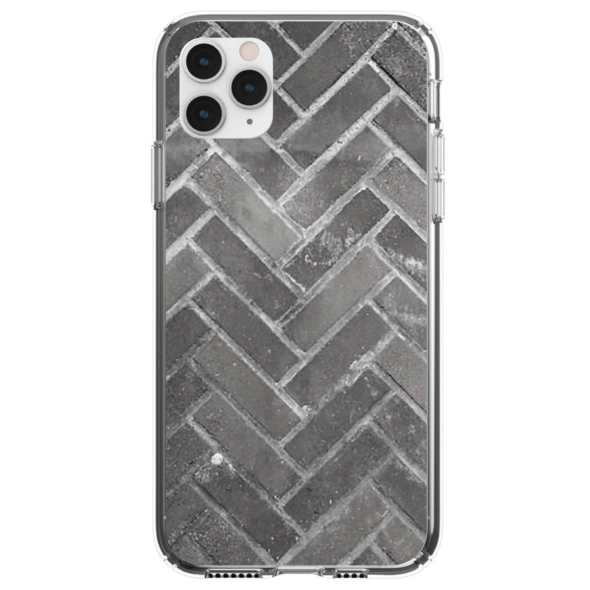 Herringbone Brick Floor Clear Shockproof iPhone Case