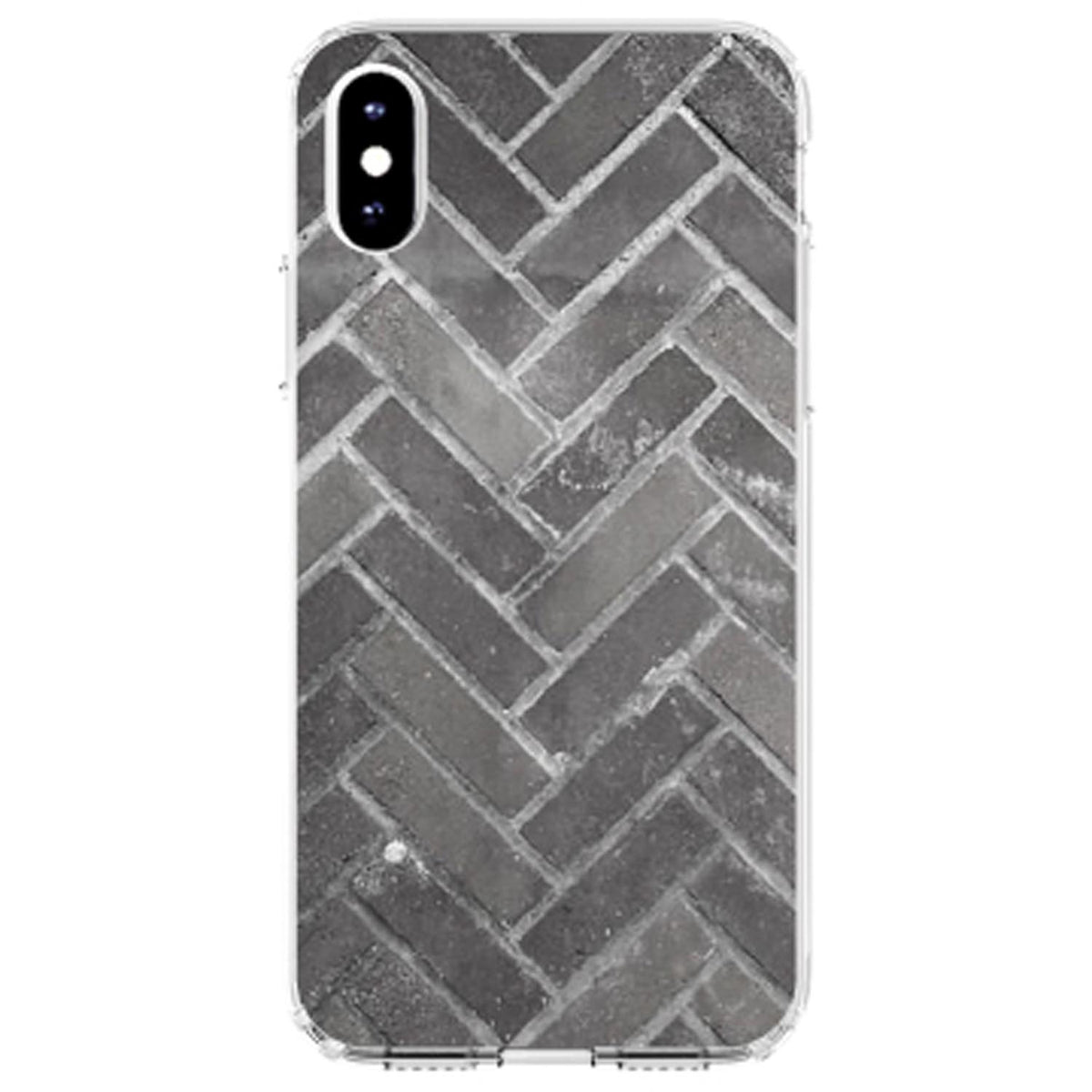Herringbone Brick Floor Clear Shockproof iPhone Case, view 3