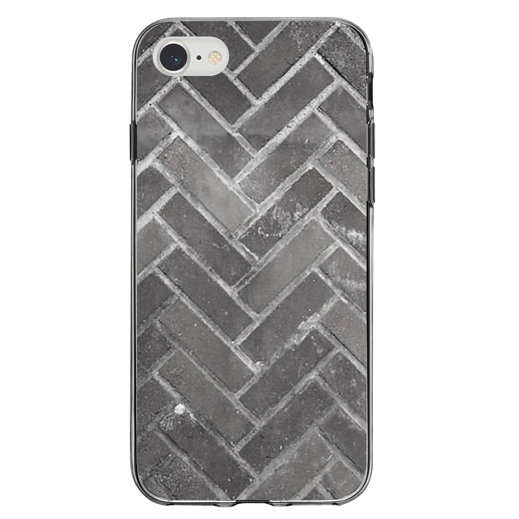 Herringbone Brick Floor Clear Shockproof iPhone Case, view 5