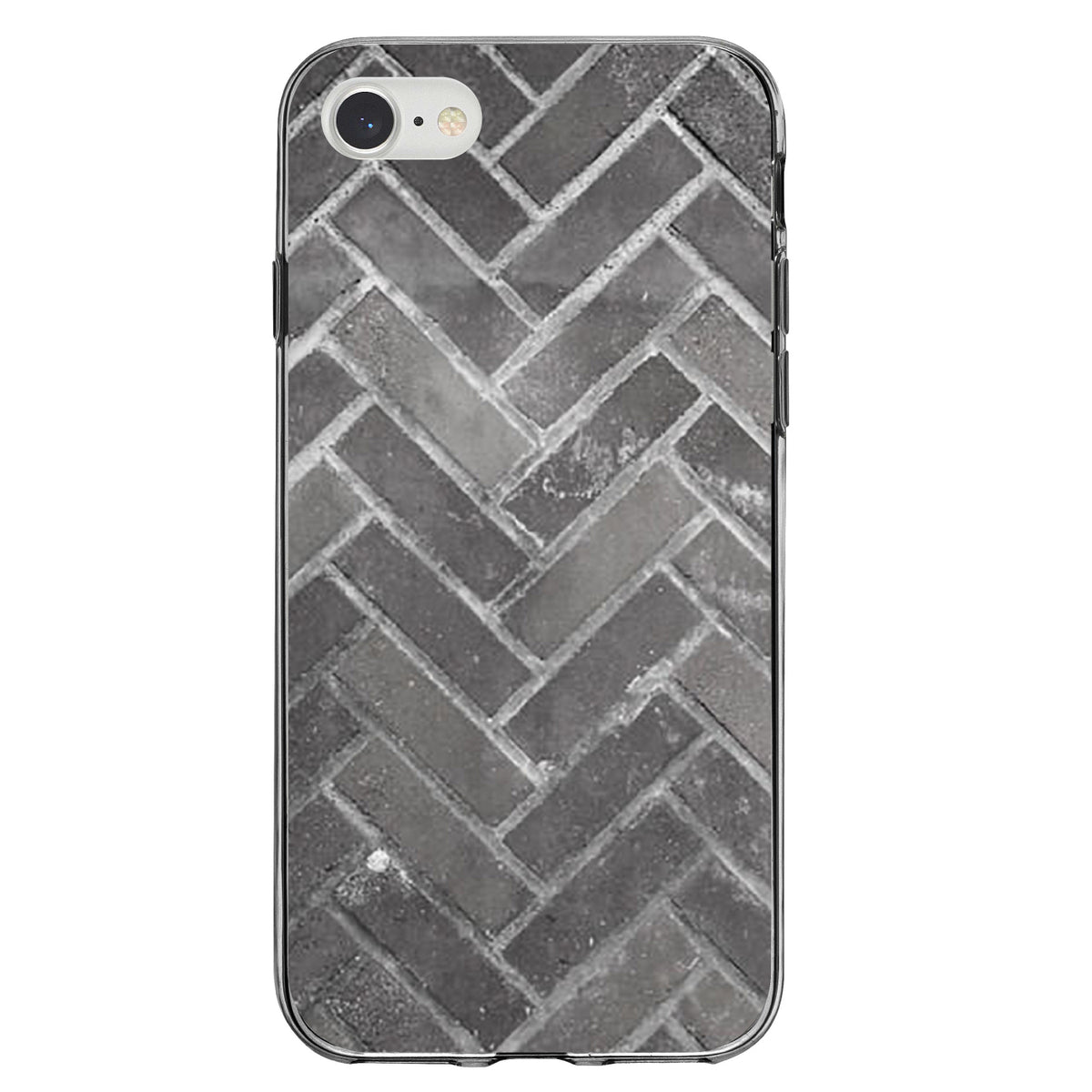 Herringbone Brick Floor Clear Shockproof iPhone Case, view 5