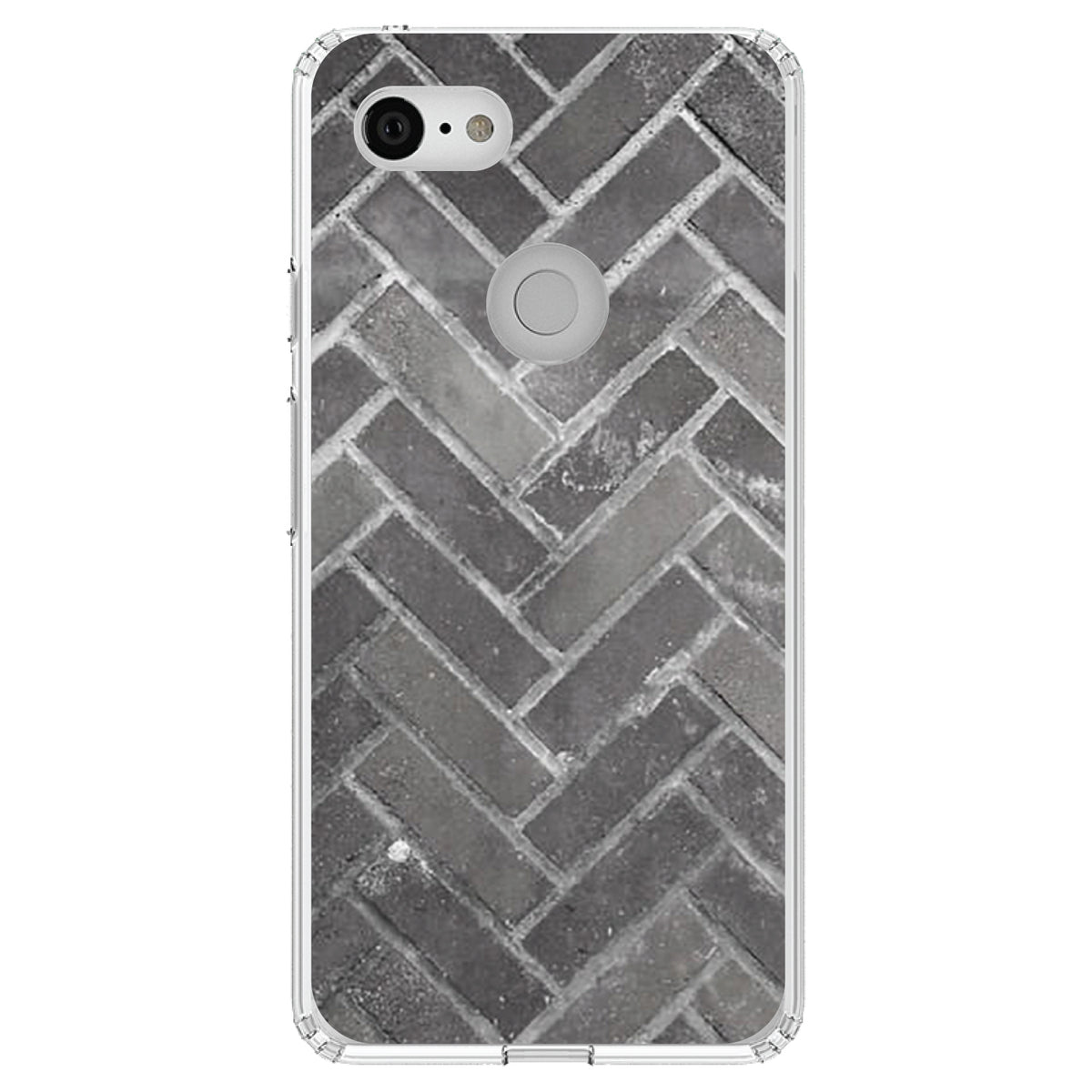 Herringbone Brick Floor Clear Shockproof iPhone Case, view 21