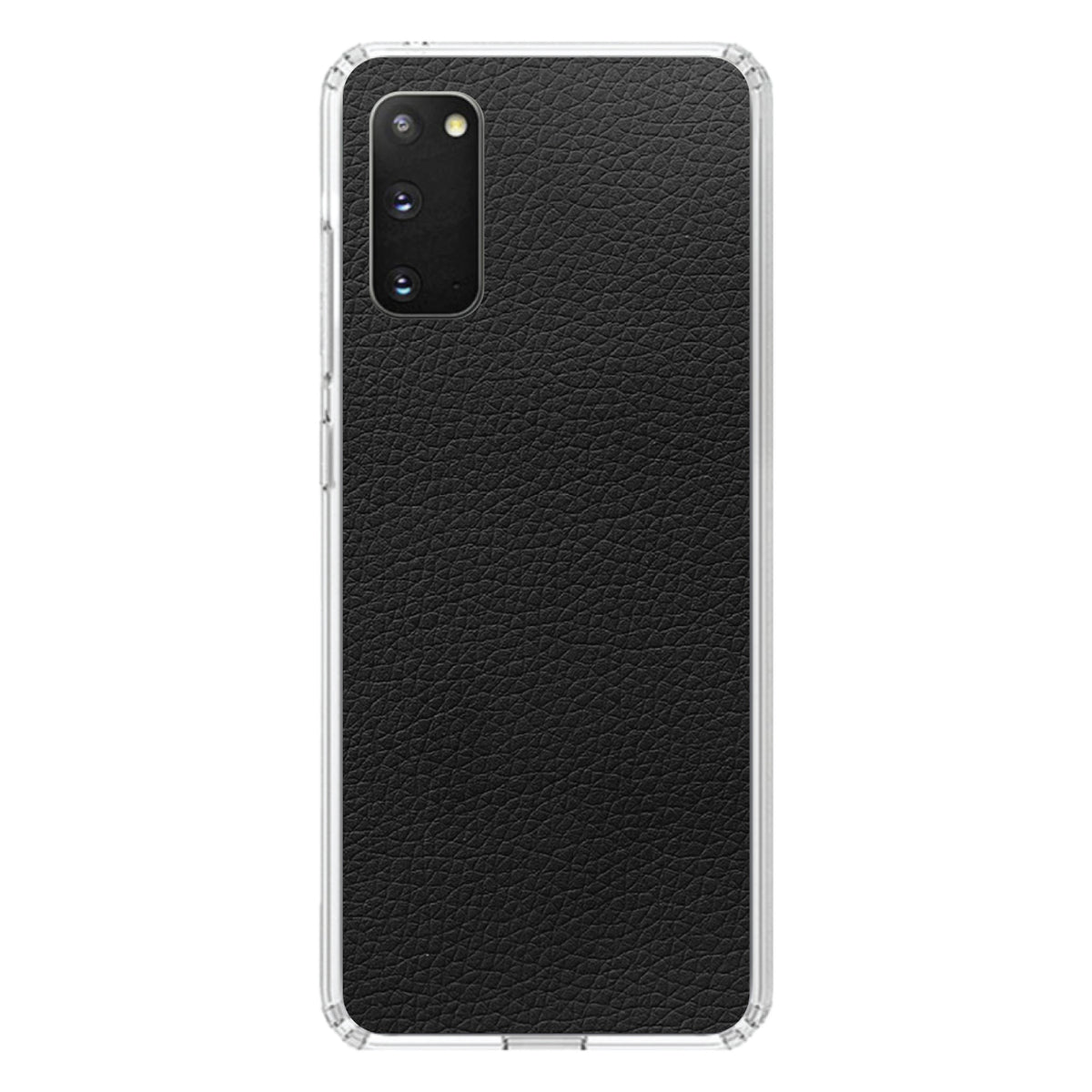 Black Faux Leather Print Design Clear Shockproof iPhone Case, view 13