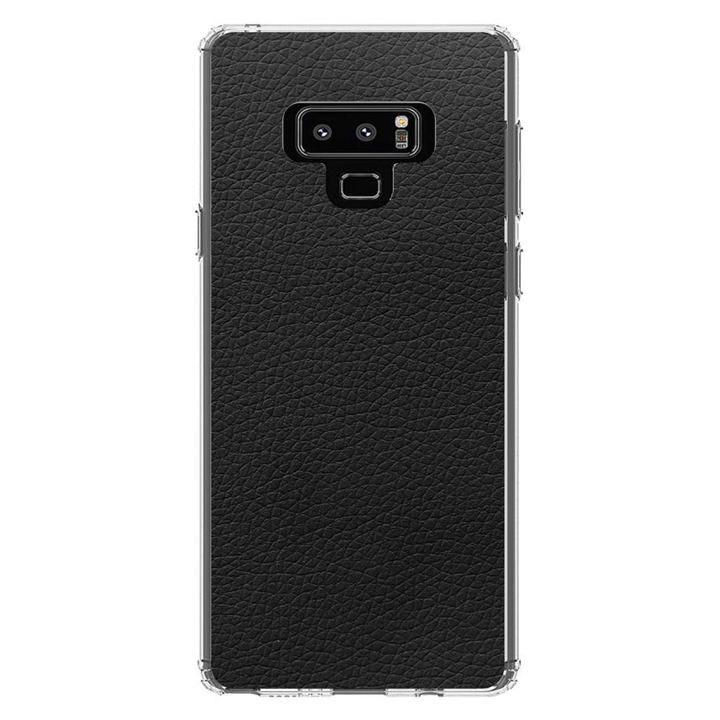 Black Faux Leather Print Design Clear Shockproof iPhone Case, view 11