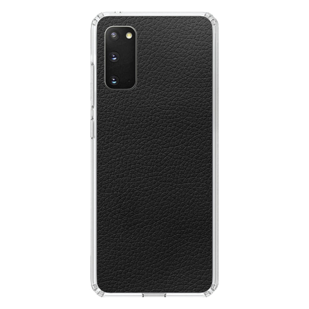 Black Faux Leather Print Design Clear Shockproof iPhone Case, view 15