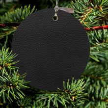 Black Faux Leather Print Design Ceramic Ornament
