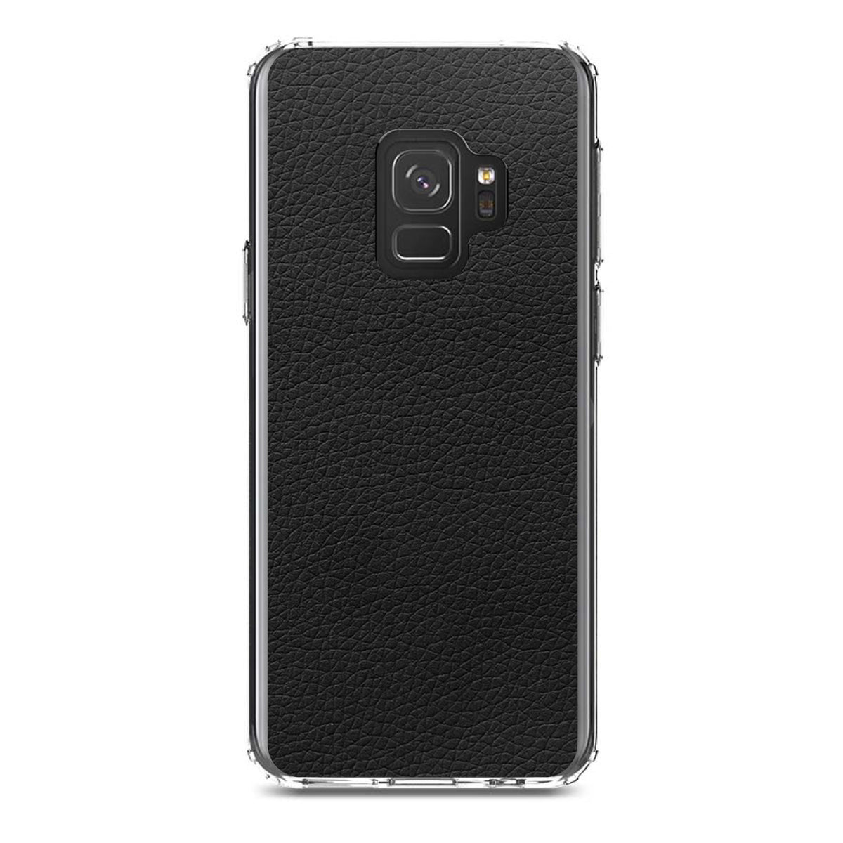 Black Faux Leather Print Design Clear Shockproof iPhone Case, view 19