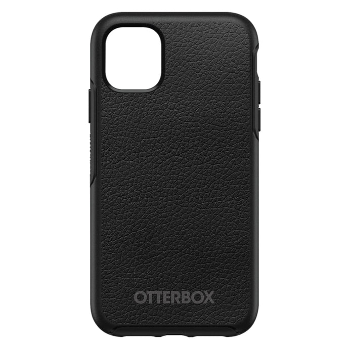 DistinctInk™ OtterBox Symmetry Series Case for Apple iPhone / Samsung Galaxy / Google Pixel - Black Leather Print Design