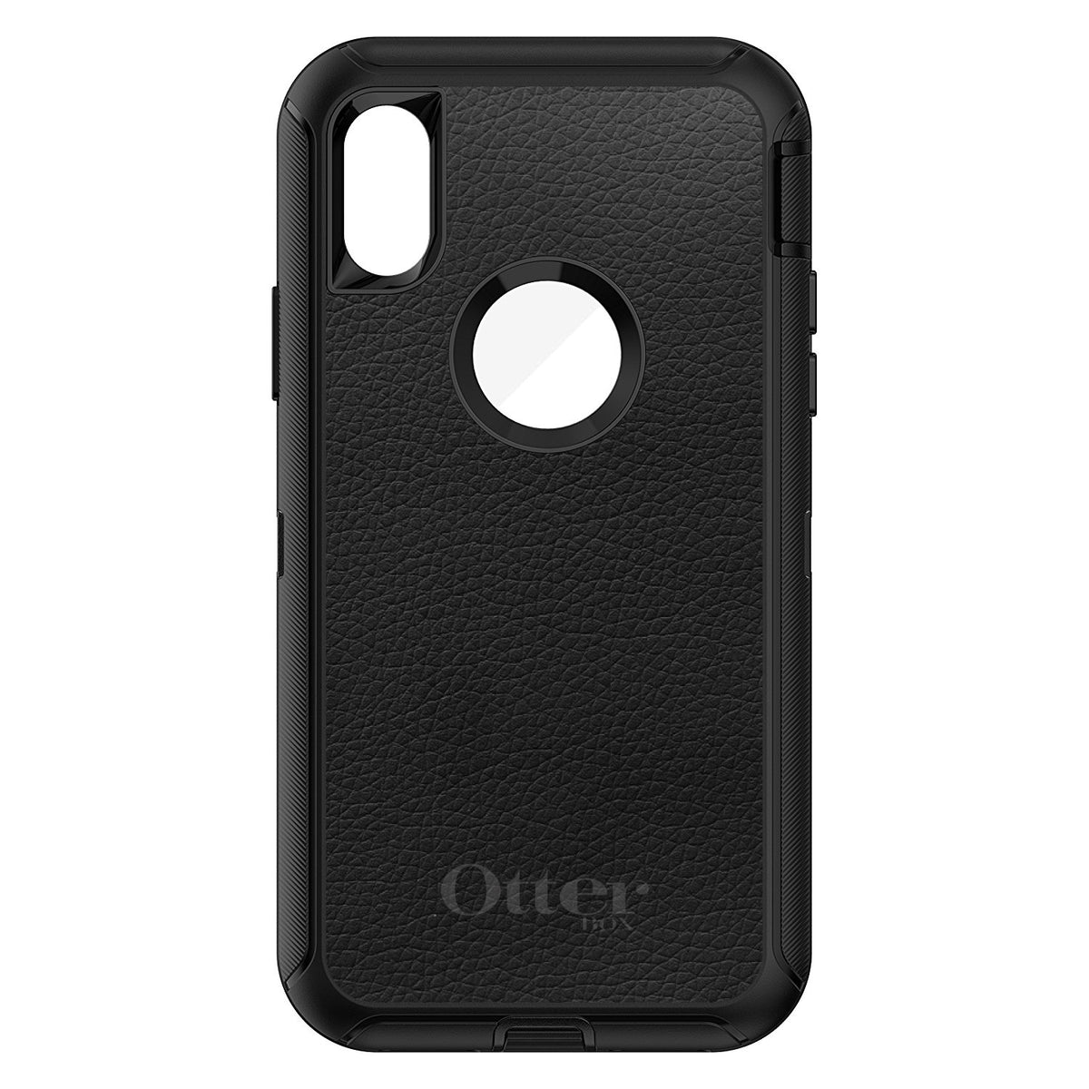 Black Leather Print Design OtterBox Defender Case for iPhone & Galaxy, view 3