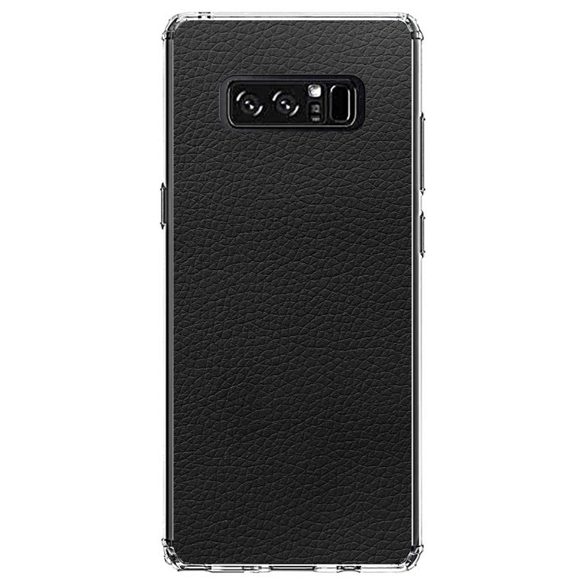 Black Faux Leather Print Design Clear Shockproof iPhone Case, view 12