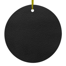 Black Faux Leather Print Design Ceramic Ornament