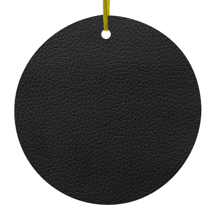 Black Faux Leather Print Design Ceramic Ornament