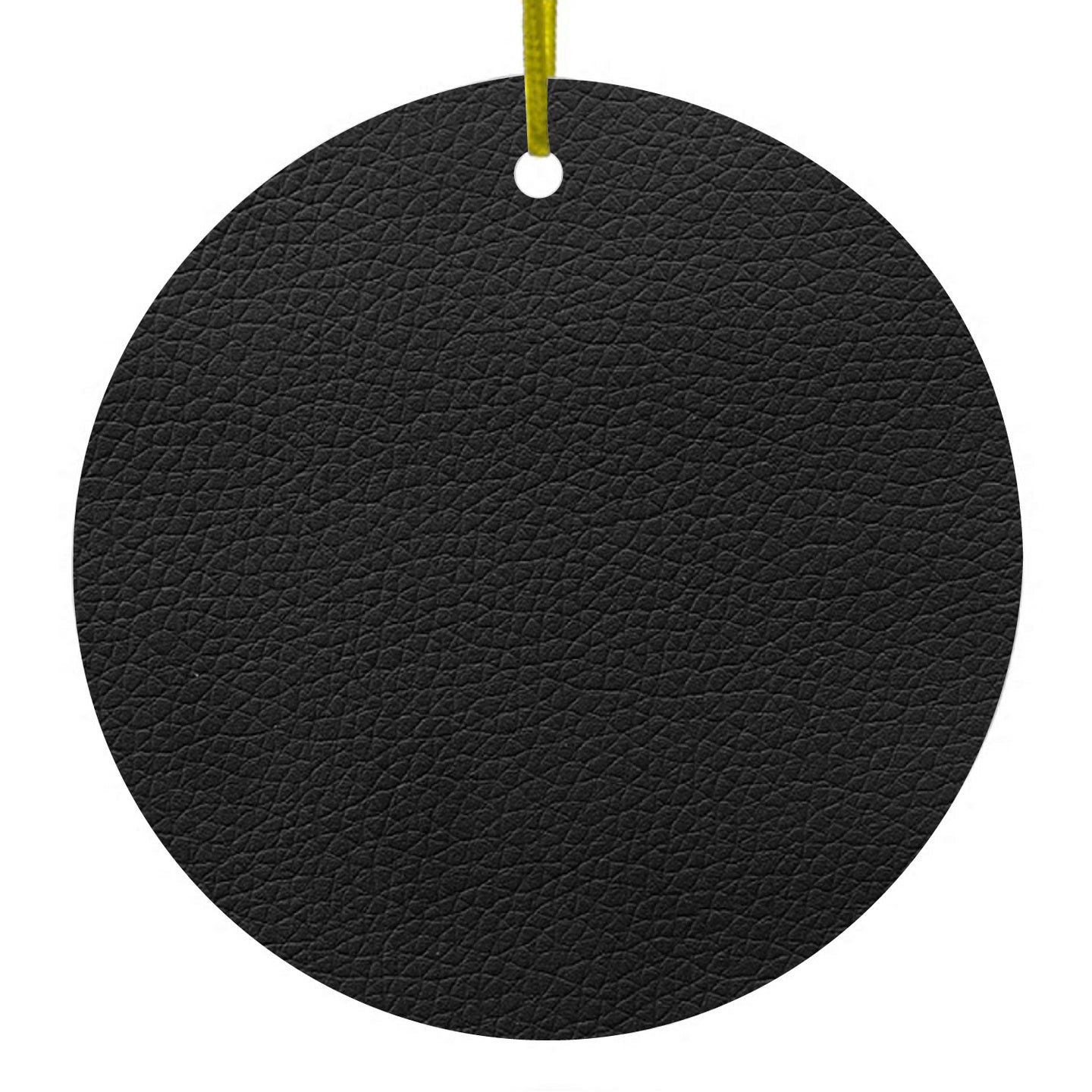 Black Faux Leather Print Design Ceramic Ornament