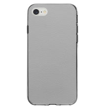 DistinctInk® Clear Shockproof Hybrid Case for Apple iPhone / Samsung Galaxy / Google Pixel - Lt Grey Faux Leather Print Design