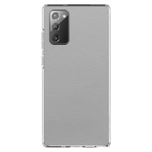 DistinctInk® Clear Shockproof Hybrid Case for Apple iPhone / Samsung Galaxy / Google Pixel - Lt Grey Faux Leather Print Design