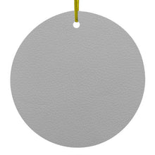 Lt Grey Faux Leather Print Design Ceramic Ornament