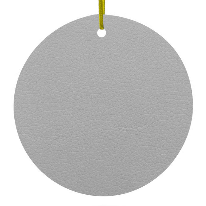 Lt Grey Faux Leather Print Design Ceramic Ornament