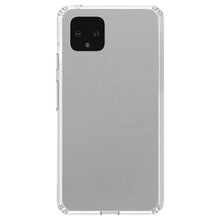DistinctInk® Clear Shockproof Hybrid Case for Apple iPhone / Samsung Galaxy / Google Pixel - Lt Grey Faux Leather Print Design