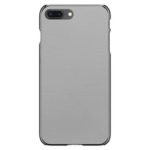 DistinctInk® Hard Plastic Snap-On Case for Apple iPhone or Samsung Galaxy - Lt Grey Leather Print Design