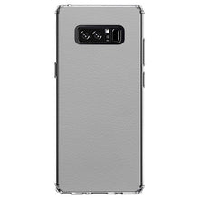 DistinctInk® Clear Shockproof Hybrid Case for Apple iPhone / Samsung Galaxy / Google Pixel - Lt Grey Faux Leather Print Design