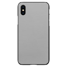 DistinctInk® Hard Plastic Snap-On Case for Apple iPhone or Samsung Galaxy - Lt Grey Leather Print Design