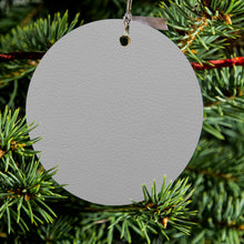 Lt Grey Faux Leather Print Design Ceramic Ornament