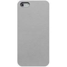 DistinctInk® Hard Plastic Snap-On Case for Apple iPhone or Samsung Galaxy - Lt Grey Leather Print Design