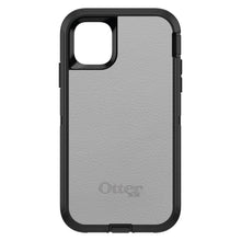 DistinctInk™ OtterBox Defender Series Case for Apple iPhone / Samsung Galaxy / Google Pixel - Lt Grey Leather Print Design
