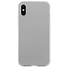DistinctInk® Clear Shockproof Hybrid Case for Apple iPhone / Samsung Galaxy / Google Pixel - Lt Grey Faux Leather Print Design