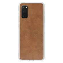 DistinctInk® Clear Shockproof Hybrid Case for Apple iPhone / Samsung Galaxy / Google Pixel - Dark Brown Faux Leather Print Design