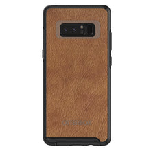 DistinctInk™ OtterBox Symmetry Series Case for Apple iPhone / Samsung Galaxy / Google Pixel - Dark Brown Leather Print Design