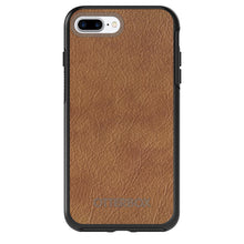 DistinctInk™ OtterBox Symmetry Series Case for Apple iPhone / Samsung Galaxy / Google Pixel - Dark Brown Leather Print Design