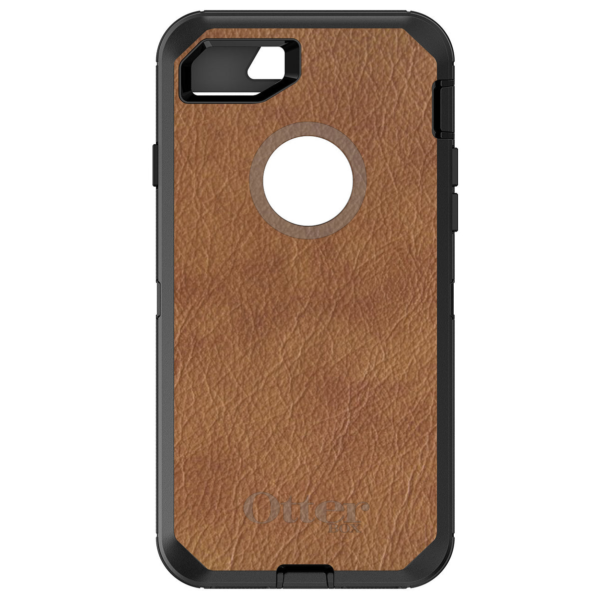 Dark Brown Leather Print Design OtterBox Defender Case for iPhone & Galaxy