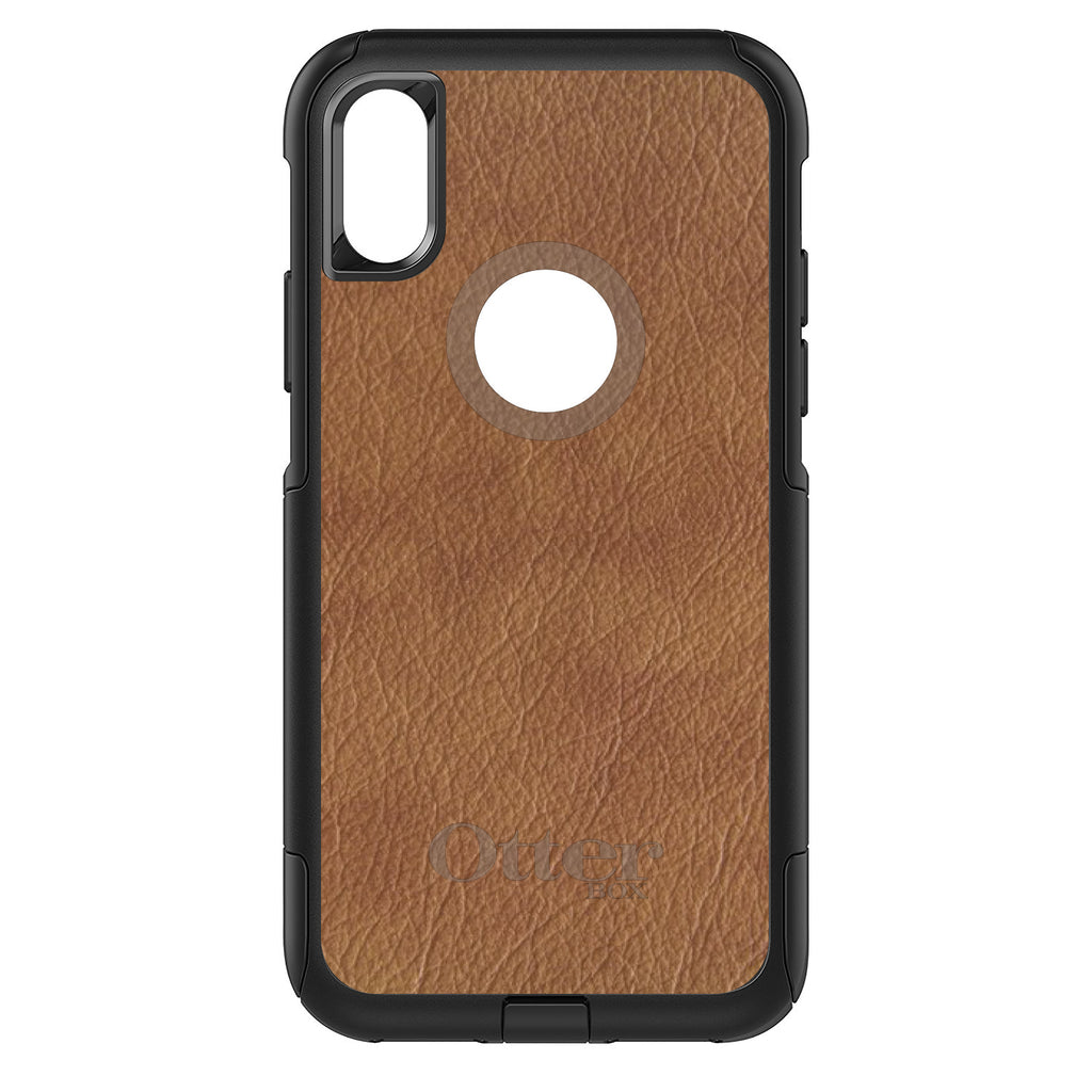 Dark Brown Leather Print Design OtterBox Commuter Case for iPhone & Galaxy, view 3