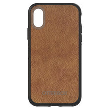 DistinctInk™ OtterBox Symmetry Series Case for Apple iPhone / Samsung Galaxy / Google Pixel - Dark Brown Leather Print Design