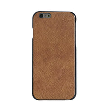 DistinctInk® Hard Plastic Snap-On Case for Apple iPhone or Samsung Galaxy - Dark Brown Leather Print Design