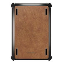 DistinctInk™ OtterBox Defender Series Case for Apple iPad / iPad Pro / iPad Air / iPad Mini - Dark Brown Leather Print Design