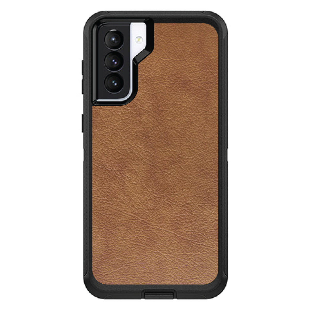 Dark Brown Leather Print Design OtterBox Defender Case for iPhone & Galaxy, view 5