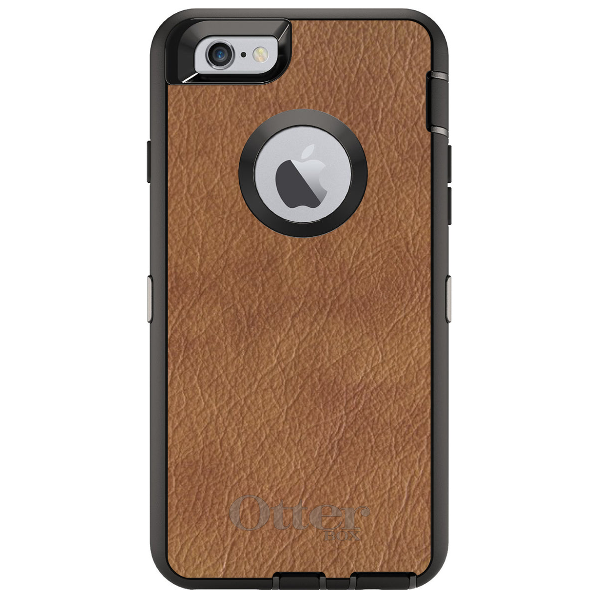 Dark Brown Leather Print Design OtterBox Defender Case for iPhone & Galaxy, view 4