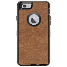 DistinctInk™ OtterBox Defender Series Case for Apple iPhone / Samsung Galaxy / Google Pixel - Dark Brown Leather Print Design