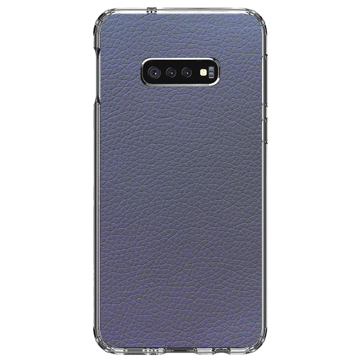 Dark Grey Faux Leather Print Design Clear Shockproof iPhone Case, view 18