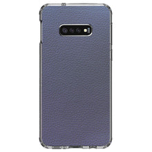 DistinctInk® Clear Shockproof Hybrid Case for Apple iPhone / Samsung Galaxy / Google Pixel - Dark Grey Faux Leather Print Design