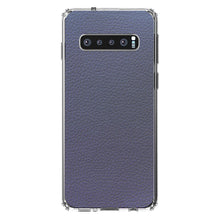 DistinctInk® Clear Shockproof Hybrid Case for Apple iPhone / Samsung Galaxy / Google Pixel - Dark Grey Faux Leather Print Design