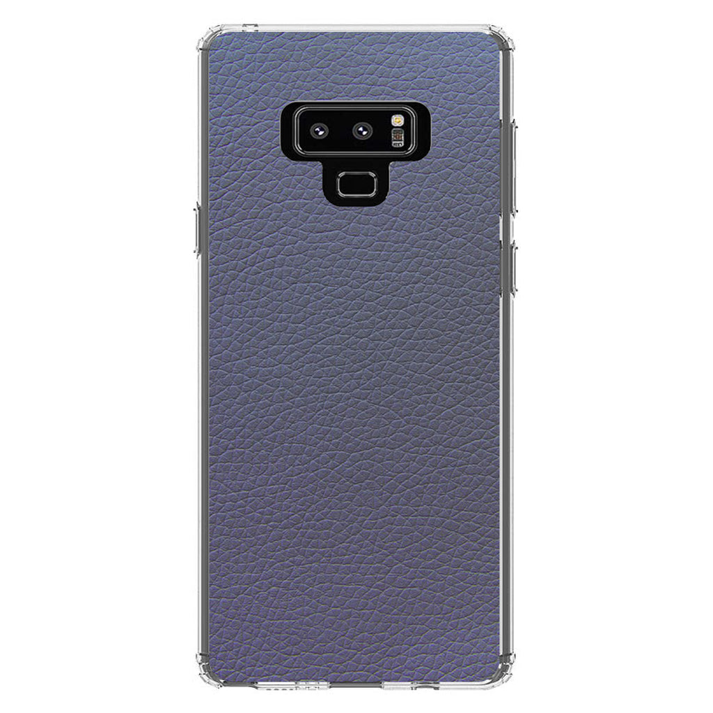 Dark Grey Faux Leather Print Design Clear Shockproof iPhone Case, view 11